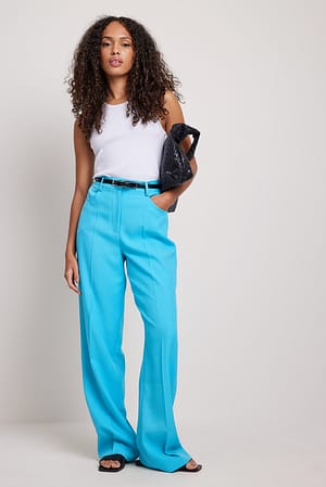 Light Blue Wide Leg Trousers