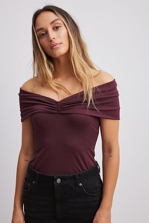 Purple Off Shoulder Top