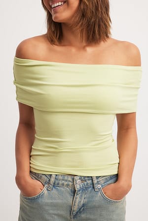 Light Green Off Shoulder Top