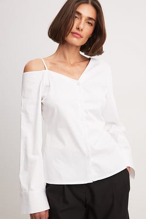 White One Shoulder Blouse