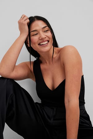 Black One Shoulder Tight Top