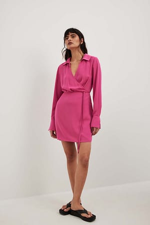 Pink Overlap Classic Mini Dress