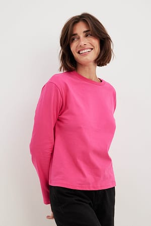 Fuchsia Oversized Long Sleeved Top