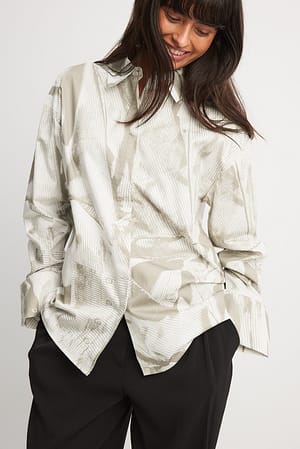 Print Oversized Printed Detail Shirt