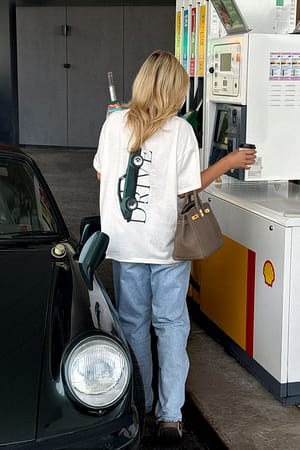 Offwhite/Green Oversized Printed T-shirt