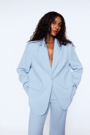 Cloudy Sky Oversized Straight Blazer