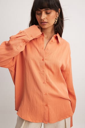 Peach Oversized Structured Shirt