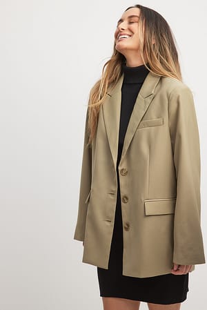 Taupe Oversized Tailored Blazer