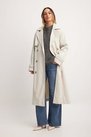 Light Beige Oversized Trenchcoat