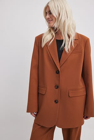 Rust Oversized Triple Button Blazer