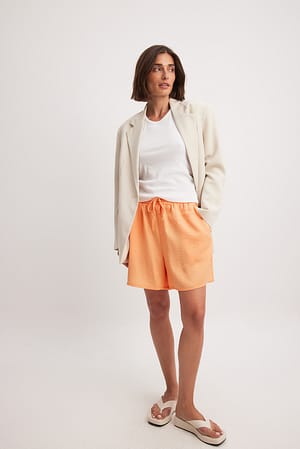 Peach Palazzo Bermuda Shorts