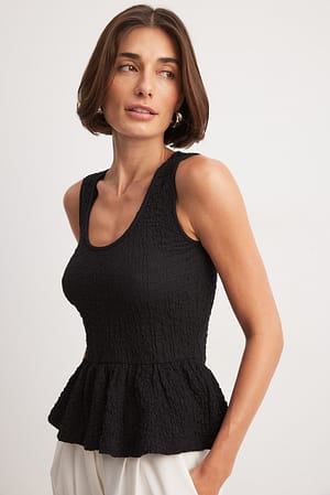 Black Peplum Top