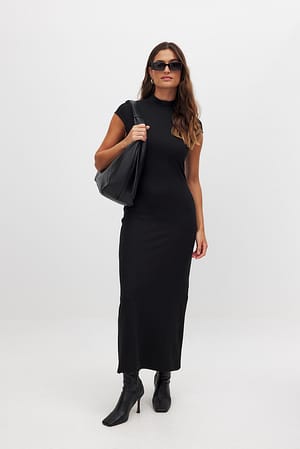 Black Punto Midi Dress