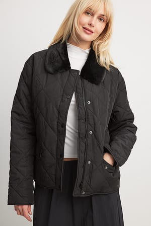 Black Quilted Padded Jacket