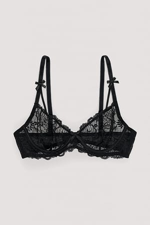 Black Qute Bow Detail Bra