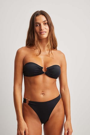 Black Ring Detailed Bandeau Top