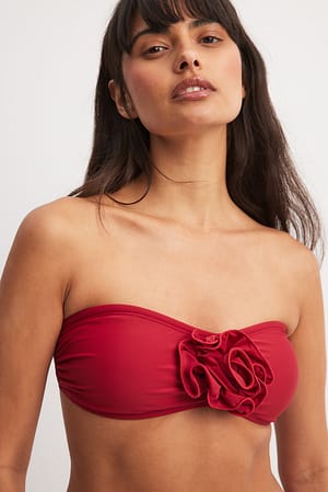 Red Rose Bandeau Top