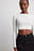 Round Neck Ribbed Long Sleeve Crop Top