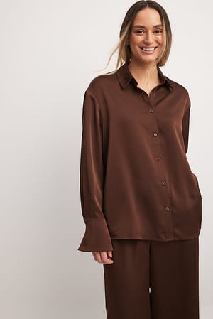 Brown Satin Shirt