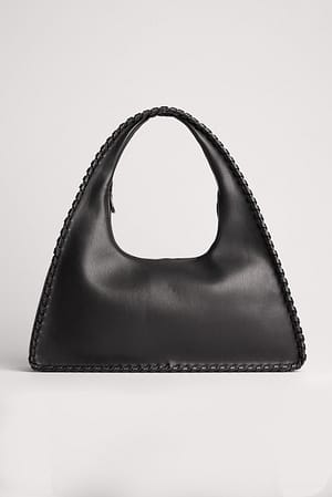 Black Seam Detail Shoulder Bag