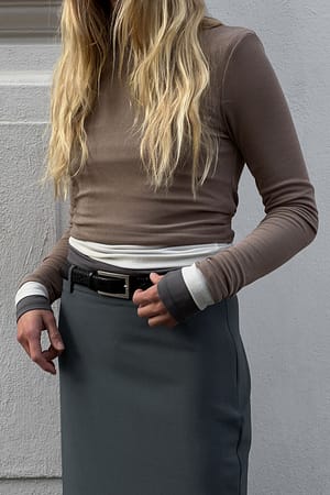 Brown Sheer Rib Top