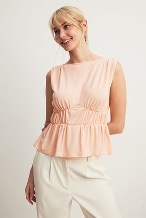 Dusty Rose Sleeveless Jersey Top