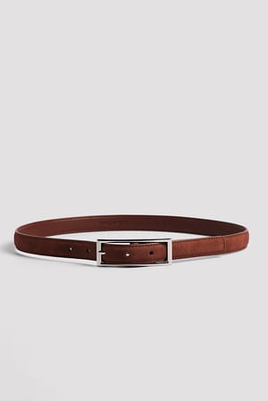 Dark Brown Slim Buckle Belt