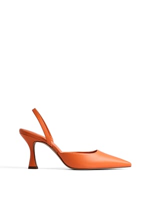 Orange Slim Hourglass Slingback Pumps