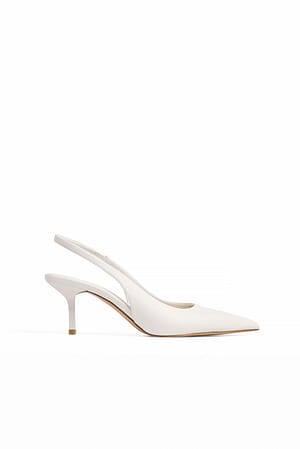 White Slingback Pumps