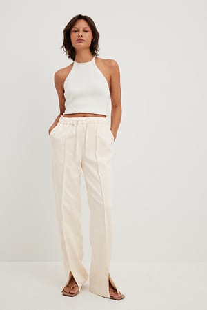 Off White Slit Detail Trousers