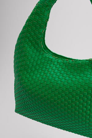 Strong Green Small Braided Shoulder Bag