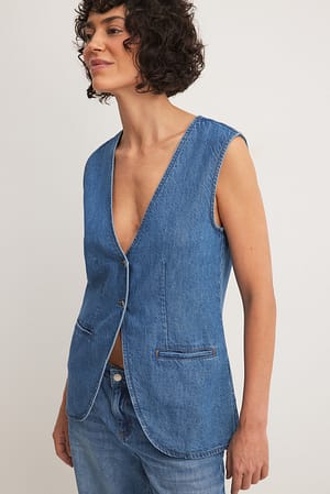 Mid Blue Soft Denim Vest