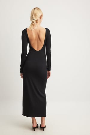 Black Soft Line Maxi Dress