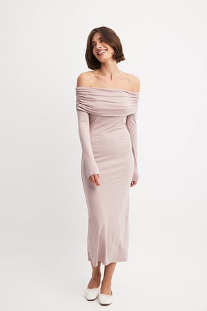 Mauve Soft Line Midi Dress