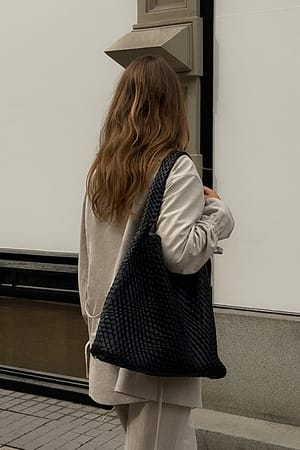 Black Soft Woven Tote