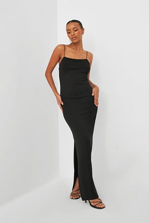 Black Spaghetti Strap Maxi Dress