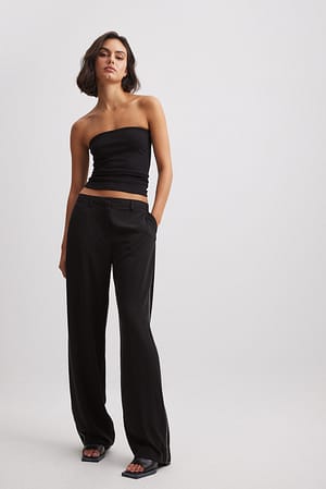 Black Stitch Side Detail Trousers