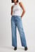 Straight High Waist Back Detail Denim