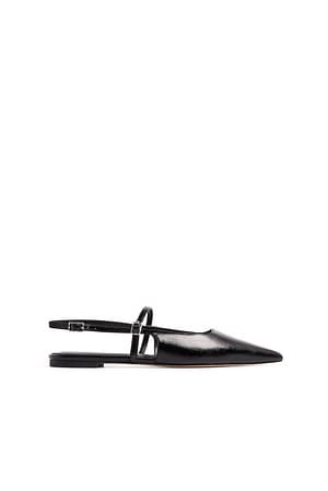 Black Strap Detail Pointy Flats