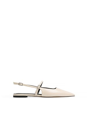 Offwhite Strap Detail Pointy Flats