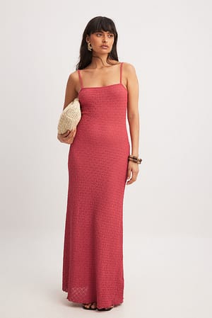 Pink Strap Structure Maxi Dress