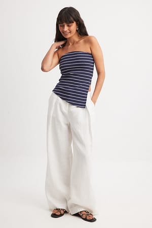 Navy/White Stripe Tube Top