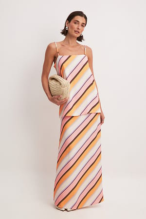 Multistripe Striped Maxi Skirt