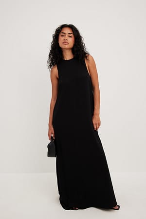 Black Structured Maxi Dress