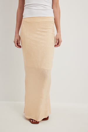 Offwhite Structured Maxi Skirt