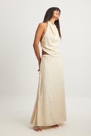 Cream Structured Maxi Skirt