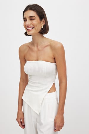 Offwhite Structured Tube Side Slit Top