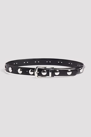 Black/Silver Studded Belt