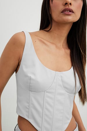 Light Grey Tailored Corset Top