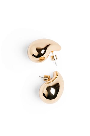 Gold Teardrop Stud Earrings